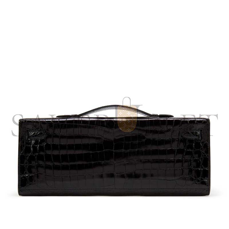 HERMÈS MASTER KELLY CUTBLACK POROSUS SHINYCROC GHW (31*13*2cm)